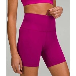 Lululemon Wunder Train High-Rise Short 6" Magenta Purple Bike Workout Size 6